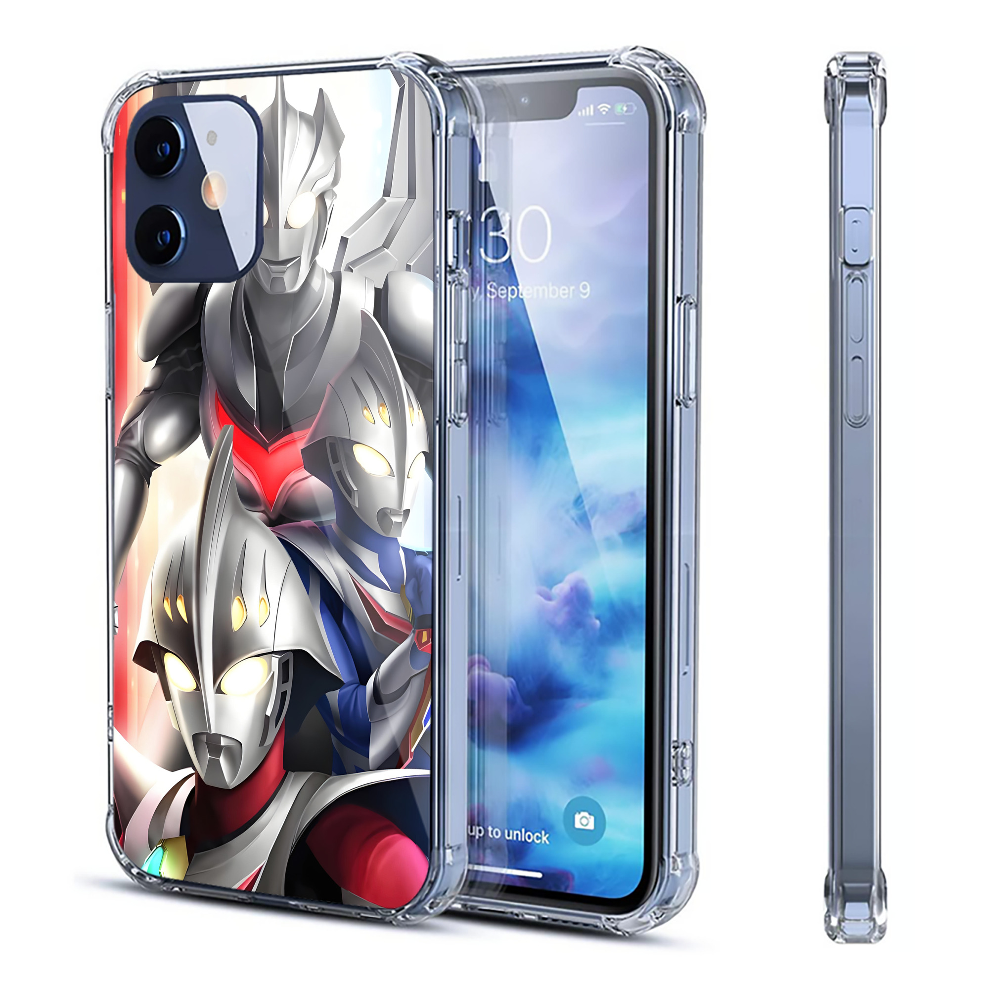 （画像用） ウルトラマン Ultraman 【iPhone 12シリーズ対応】透明スマホケース（クリアソフトケース）